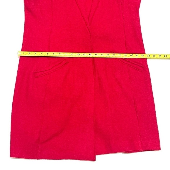 Chico's Woman Red 100% WOOL Cardigan Coat Jacket Size 2 US L/12 - Picture 10 of 16